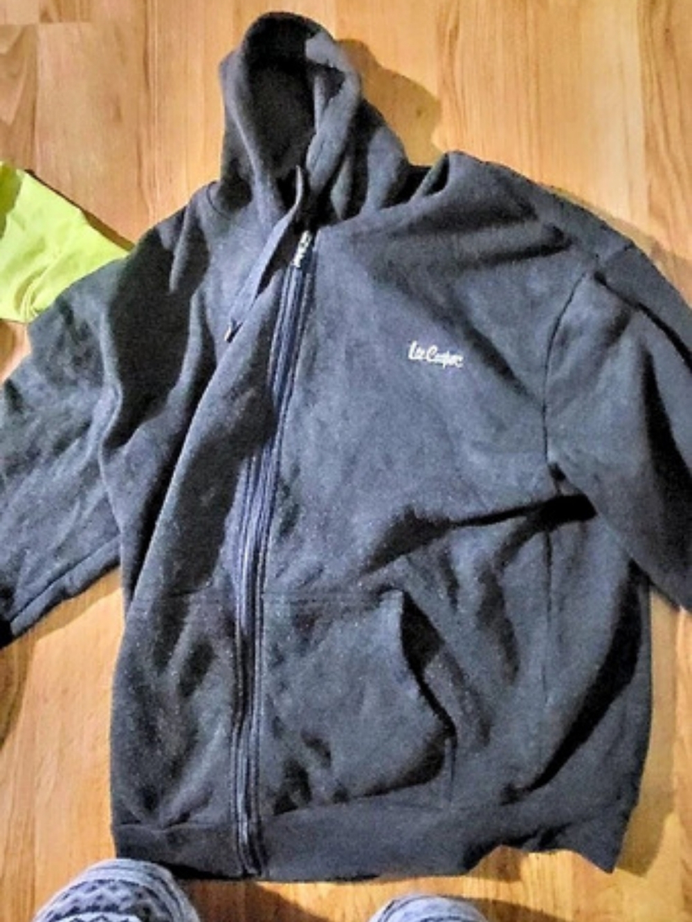 Lee Cooper Black Fleece Hooded Jacket Size Medium